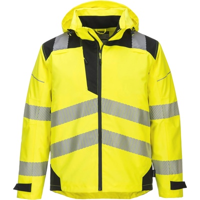 Portwest hi-vis extreme rain pw360 / Високо водоустойчиво яке - hv жълто/черно 4xl (pw360ybr4xl)