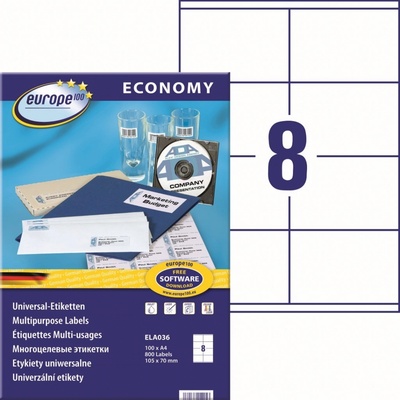 Avery Zweckform ELA036 bílá Samolepící etikety 105 x 70 mm 800 ks