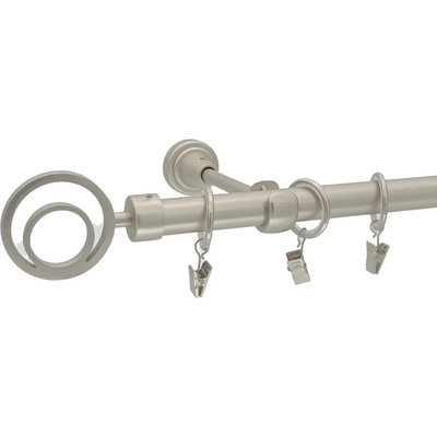 Kovovégarnýže Garnýž Orbio elegance 19 mm matný nikl Dvouřadá 360 cm Kroužky s háčky
