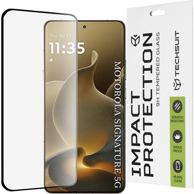 Techsuit Протектор за Motorola Signature - 111D Full Cover / Full Glue Glass / 3D Curved Screen - Techsuit - Черен