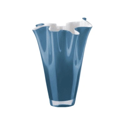 Váza WAIVA opálovo biela modrá H30 cm