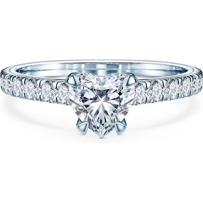 SAVICKI Годежен пръстен Share Your Love: бяло злато, лабораторни диаманти с шлифовка "сърце