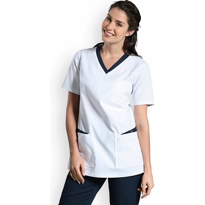 Clinic Dress Clinic WASH Blúzka dámska Biela Námornícka modrá