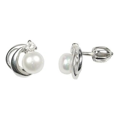 Infinitysilver stříbrné náušnice s perlou a zirkonem 436872