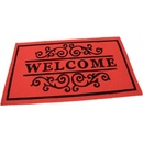 FLOMA Welcome Deco Červená textilná čistiace vnútorné vstupná rohož 45 cm x 75 cm x 0,3 cm