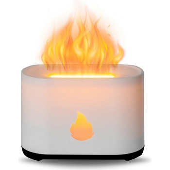 Aga Aroma difuzér s LED projekciou ohňa Biely 200 ml