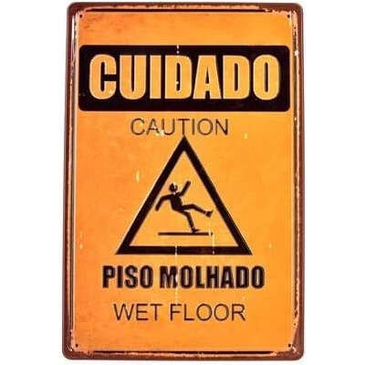 Ceduľa Cuidado Caution Vintage style 30cm x 20cm Plechová tabuľa