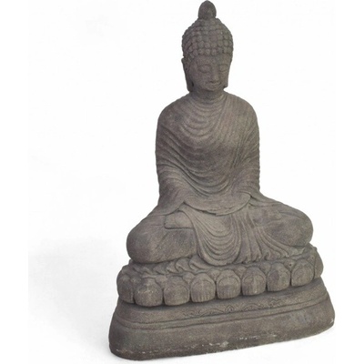 Betonová socha Buddha Dhyana Mudra podstavec malý černý 38 cm
