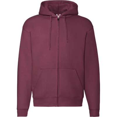 Fruit of the Loom Premium hooded Sweat Jacket vínová