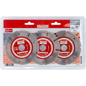 Kreator KRT080101 - Diamantový kotúč segmentový 125mm UNIVERZAL 3ks sada