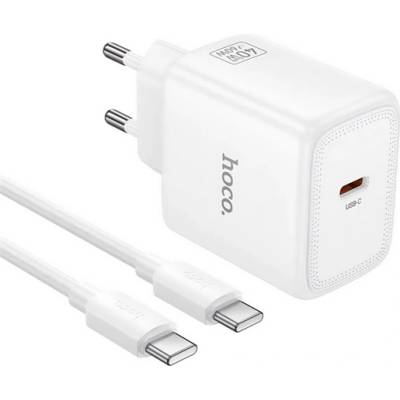 hoco. N83 мрежово зарядно устройство с Type-C конектор, 60 W, PD бързо зареждане 3.0 + кабел Type-C, БЯЛО N83_TYPEC_W (N83_TYPEC_W)