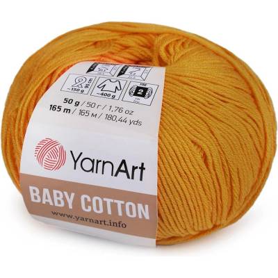 Pletací příze Baby Cotton 50 g Varianta: 18 (433) hořčicová, Balení: 1 ks 49660/121017/236584