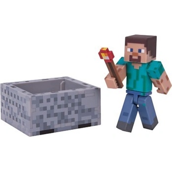 Minecraft Steve with Minecart 8 cm