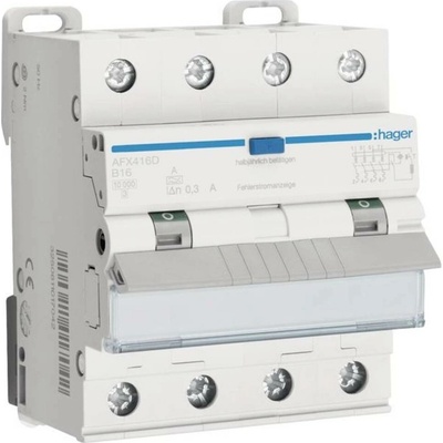 Hager 4-pólové 16 A 0.3 A 400 V AFX416D