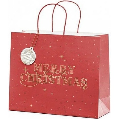 Darčeková taška - Vianočné Merry Christmas červená