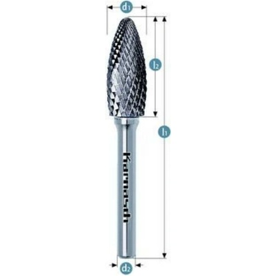 Karnasch Professional Tools Fréza na kov Karnasch Plamínek D 8,0×20 S6 L65 mm, nepovlakovaná, HP-2