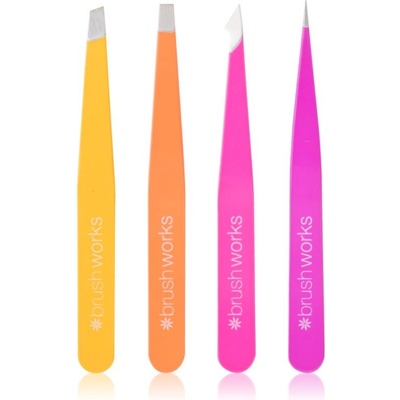 Brushworks Combination Tweezer Set sada pinzet na obočí typ Brights 4 ks – Zboží Mobilmania