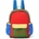 STUDIO NOOS - Patchwork Midi BACKPACK - batůžek Fiery red