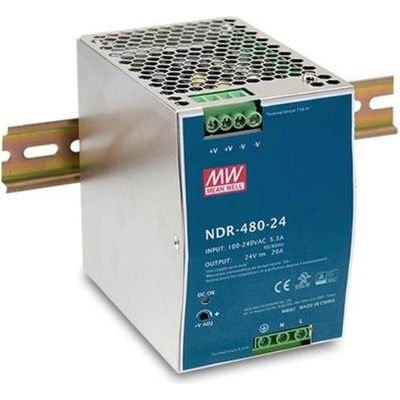 Mean Well NDR-480-24 Průmyslový napájecí spínaný zdroj 24V 480W na DIN