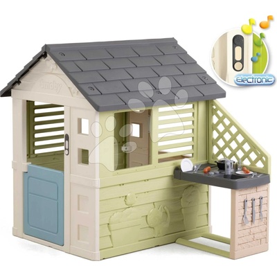 Smoby Domček so zvončekom s 3 zvukmi Jolie Playhouse Life rozšíriteľný s 3 oknami a 2 žalúziami