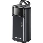 Awei PA-105 аварийно зарядно устройство с 3 Type-C порта, 40 000 mAh, LED дисплей, ЧЕРНО (PA-105)