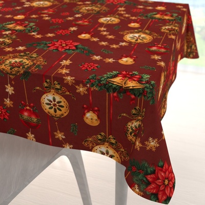 Biante bavlna čtvercový ubrus Sandra SA-809 Vánoční ozdoby na vínově červeném 150x150 cm