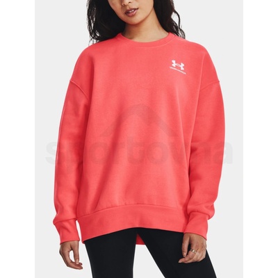 Under Armour dámská oversize mikina Essential Flc OS Crew venom red
