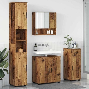 vidaXL Комплект мебели за баня 4 бр. Старо дърво 61 x 35 x 64 см (3392981)
