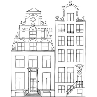 Esta Home 158833 Cierno biela vliesová tapeta na stenu Domčeky Little Bandits rozmery 1,395 x 2,79 m