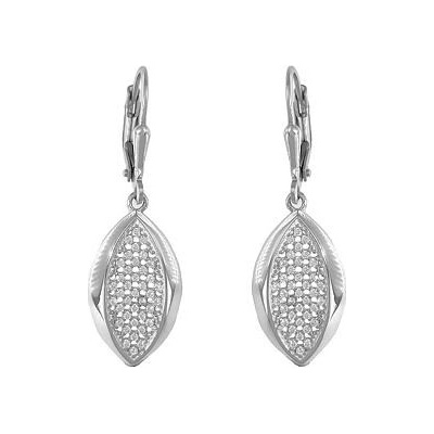 INFINITYSILVER Stříbrné visací náušnice zirkonová mřížka OE240