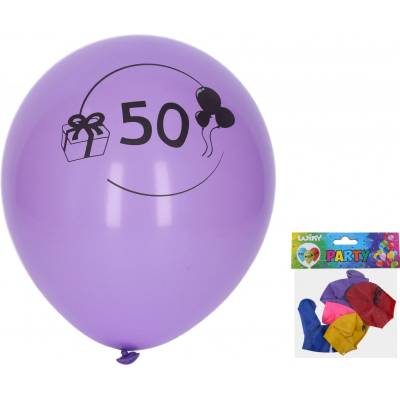Wiky Balónik nafukovací 30 cm sada , s číslom 50