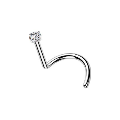 Šperky4U Luxusní piercing do nosu Moissanit 0.03ct (2mm), TITAN - TM008-020
