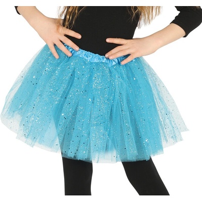 sukňa tutu modrá s trblietkami 30cm