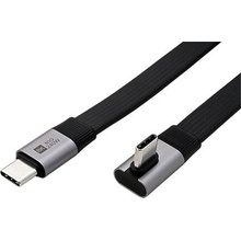 Roline 11.02.9098 USB4 80Gbps USB C(M) - USB C(M) lomený otočený PD 240W plochý 0,8m černý