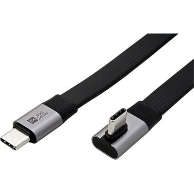 Roline 11.02.9098 USB4 80Gbps USB C(M) - USB C(M) lomený otočený PD 240W plochý 0,8m černý