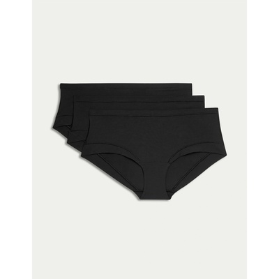 Marks & Spencer Къси панталони от модал с ниска талия и технология Flexifit, 3 броя Marks & Spencer черно Marks & Spencer | Cheren | ЖЕНИ | XS