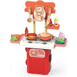 Raya Toys Детска кухня в куфар Raya Toys - 4 в 1, червена, 19 части (506122057) - baby