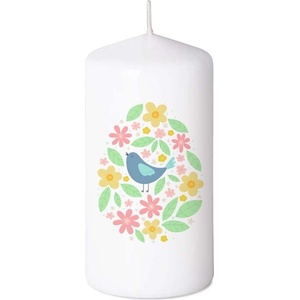 Springtime Twitter Пролетна свещ за Twitter - яйце с птица, 60x120 мм