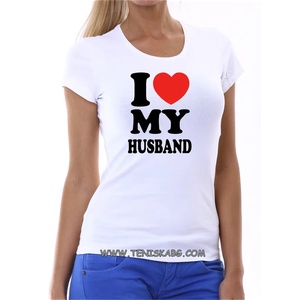 Fruit of the Loom Тениска с надпис - I love my husband