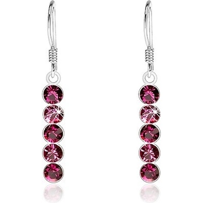 Šperky eshop náušnice krystaly Swarovski v odstínech fuchsiové barvy I28.13