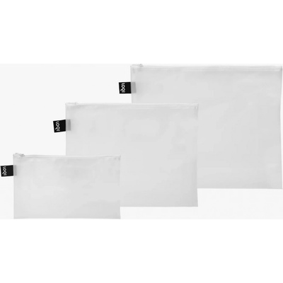 LOQI taštičky na zips transparent 3 ks