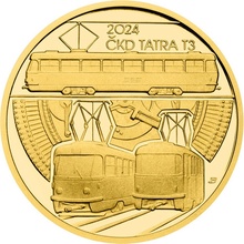 Česká mincovna Zlatá medaile Tramvaj ČKD Tatra T3 proof 1/2 oz