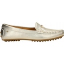 Zlaté dámské kožené mokasíny na podrážce typu driver