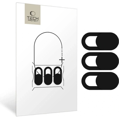 Tech‑Protect Cam Fit+ 3‑Pack – nalepovací krytka webkamery pro notebooky