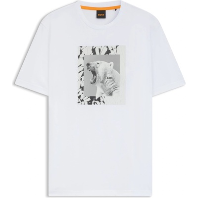Boss Тениска Boss Men's Lupo T-Shirt Unique Polar Bear Graphic - White 100