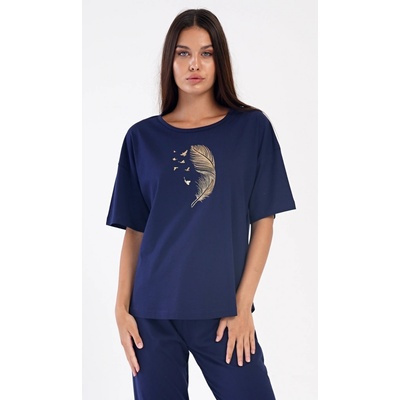 Vienetta Pírko dámské kapri tm.modré – Zboží Mobilmania