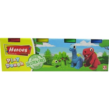 Heroes Пластилин без глутен, 4 цвята х 100 гр (ERN-604)