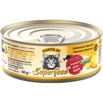 Schulze pro kočky PORTA21 makrela&ananas 80 g