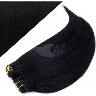 DELUXE Clip in vlasy REMY 70cm uhlově černá #1