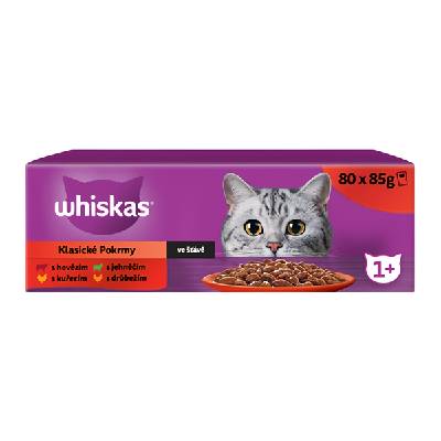 Whiskas Kapsičky klasický výběr ve šťávě pro dospělé kočky 80x85g 6.8kg
